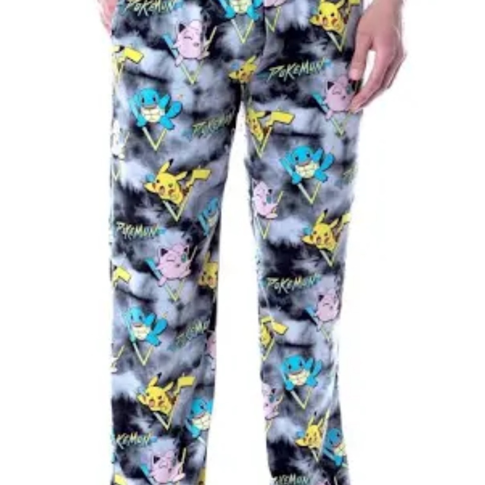 Pokémon Men's Pika Squirtle And Jigglypuff Tie Dye Sleep Pajama Pants Small - Picture 2 of 8